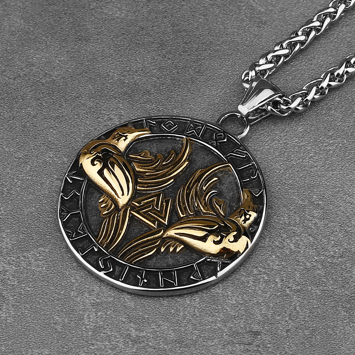 Goth Raven Rune Necklace