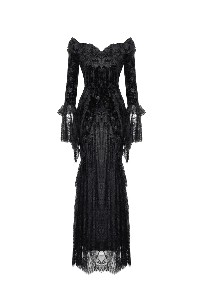 Style Dark Gothic Mid-Length Black Dress