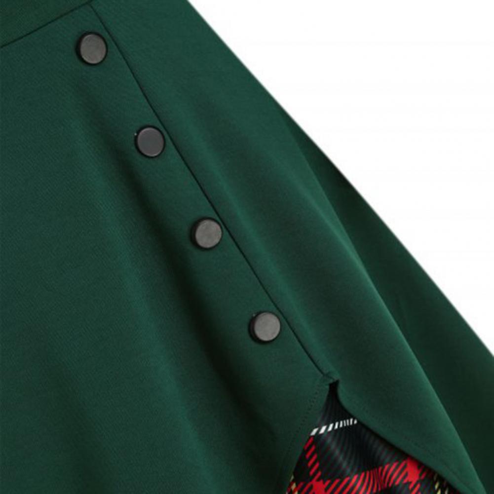 Elegant Vintage Long Sleeve Slim Dress V-Neck Lace-up Neckline Fashion Christmas Party