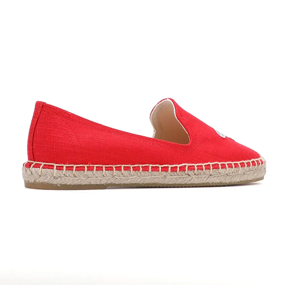 Surfer Embroidery Espadrille Slip-on Flat