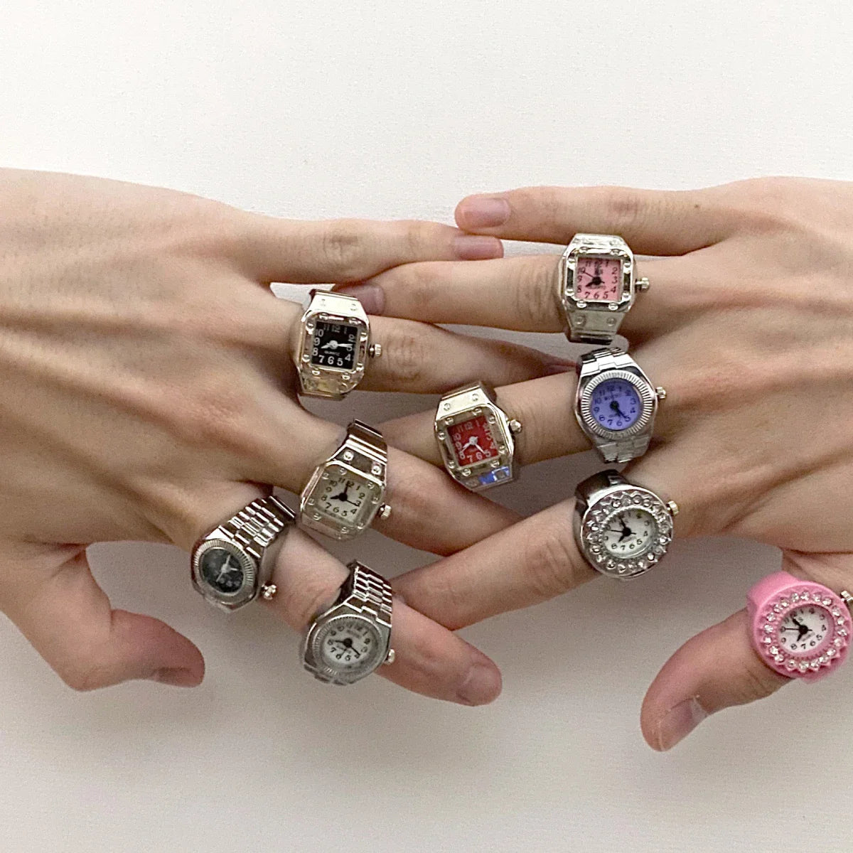Retro Elastic Stretchy Quartz Watch Rings