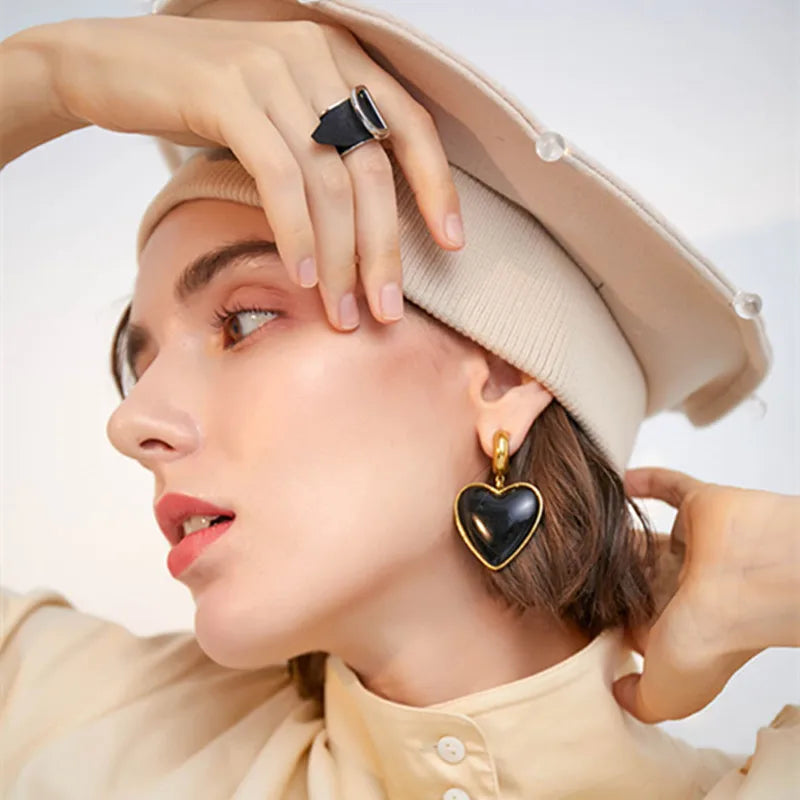 Cute Heart Pendent Earrings