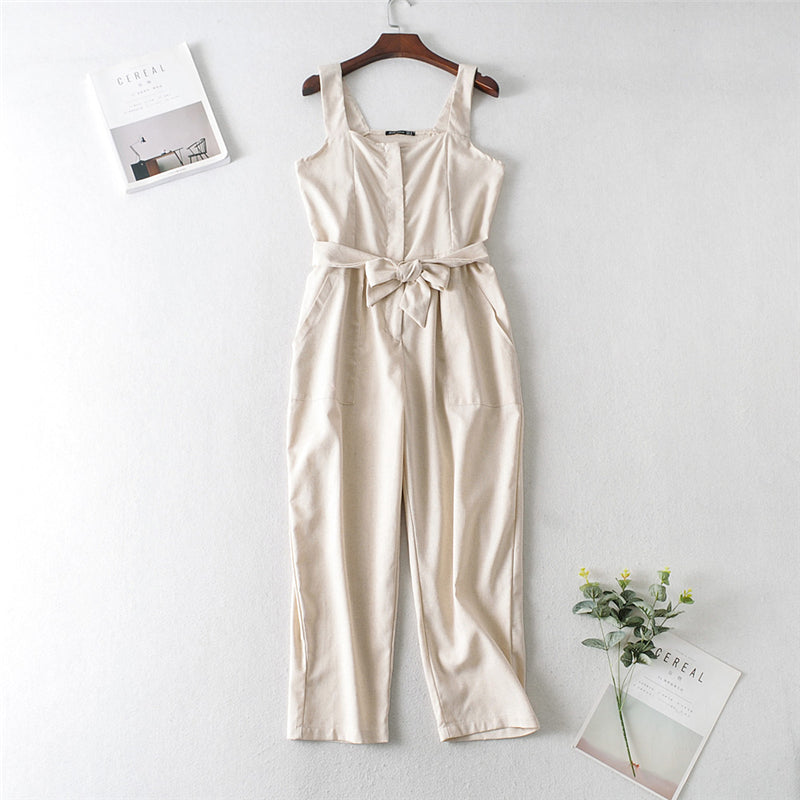 Bohemian Cotton Linen Jumpsuit