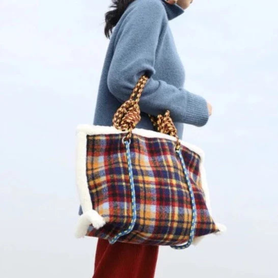 Nesma Ropework Jumbo Felt Tartan Totes