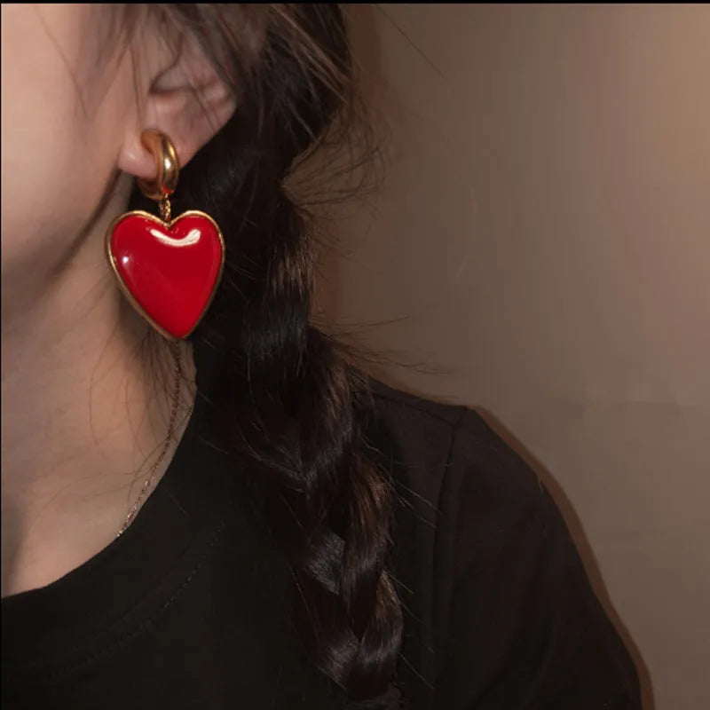 Cute Heart Pendent Earrings