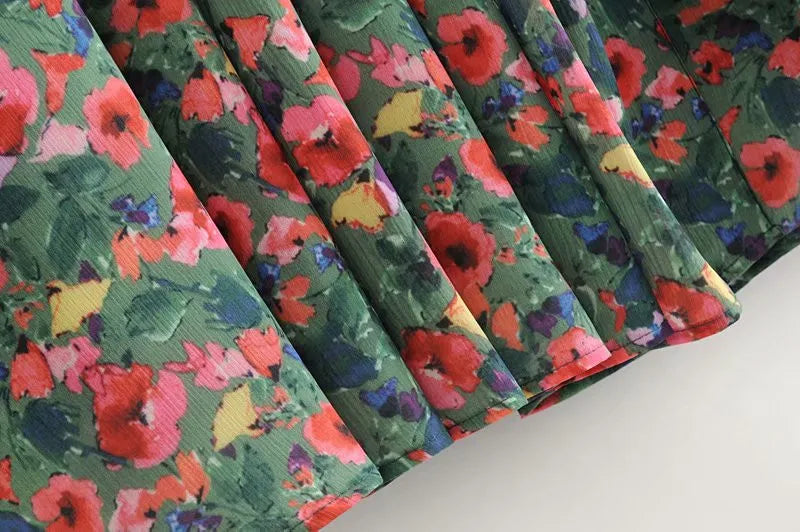 Lila Side Slit Floral Midi Skirts