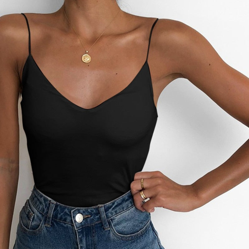 V Neck Basic Cami Top