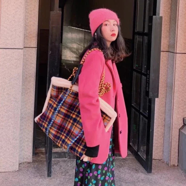 Nesma Ropework Jumbo Felt Tartan Totes