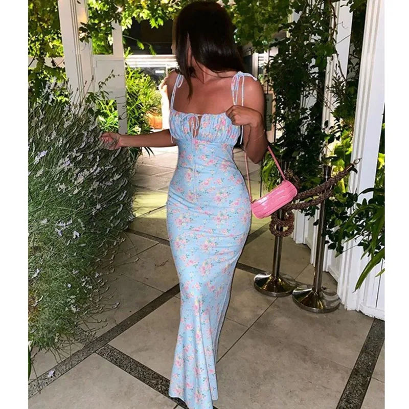 V Neck Vintage Holiday Floral Dress