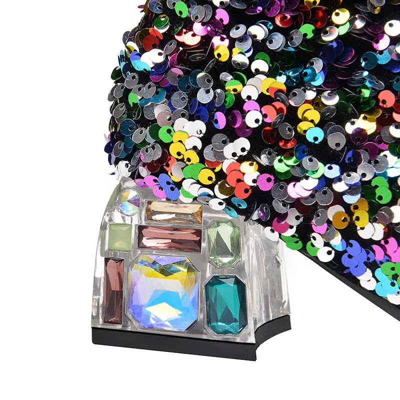 Liosa Colorful Sequin Ankle Boots