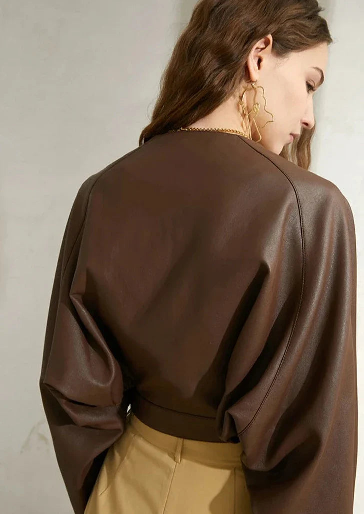 Cambri Faux Leather Ballerina Bolero Top