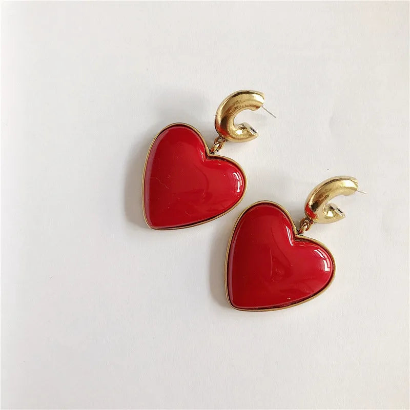 Cute Heart Pendent Earrings