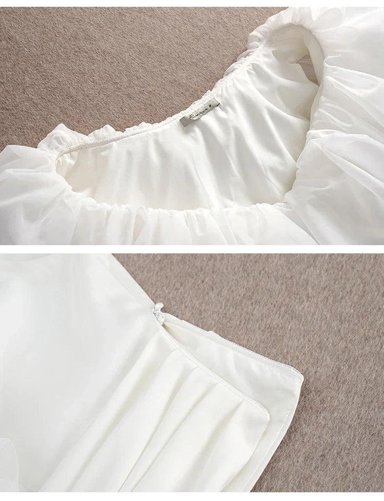 Catriona Ruffle Organza Crop Top