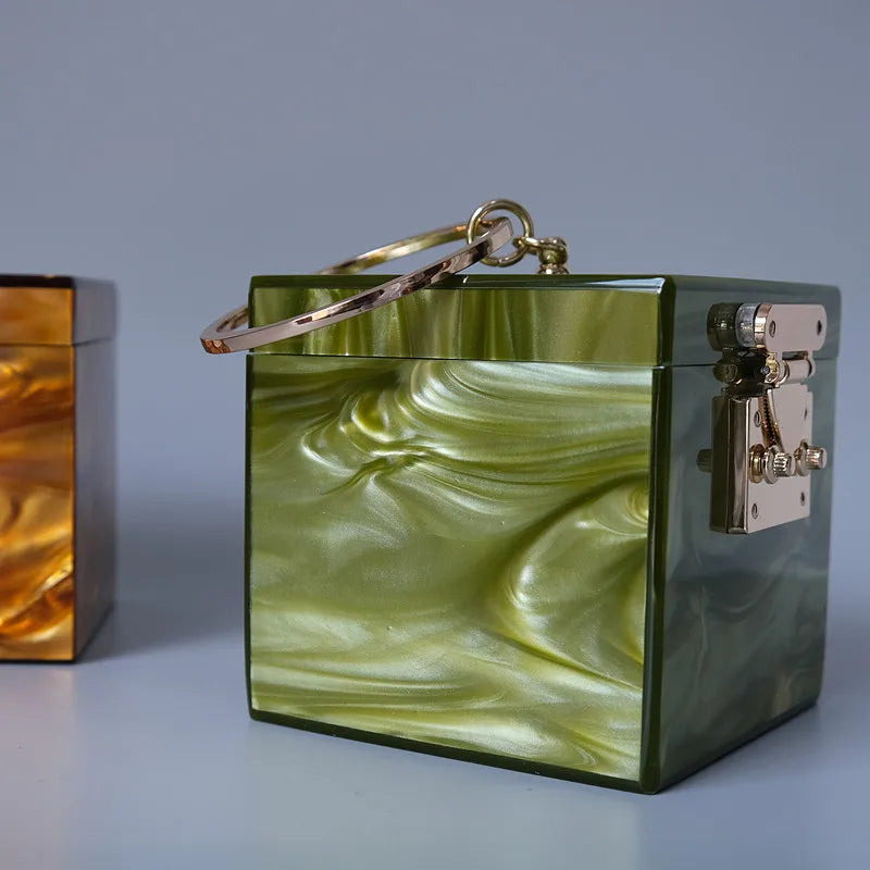 Maysen Marble Pearlescence Mini Box Tote