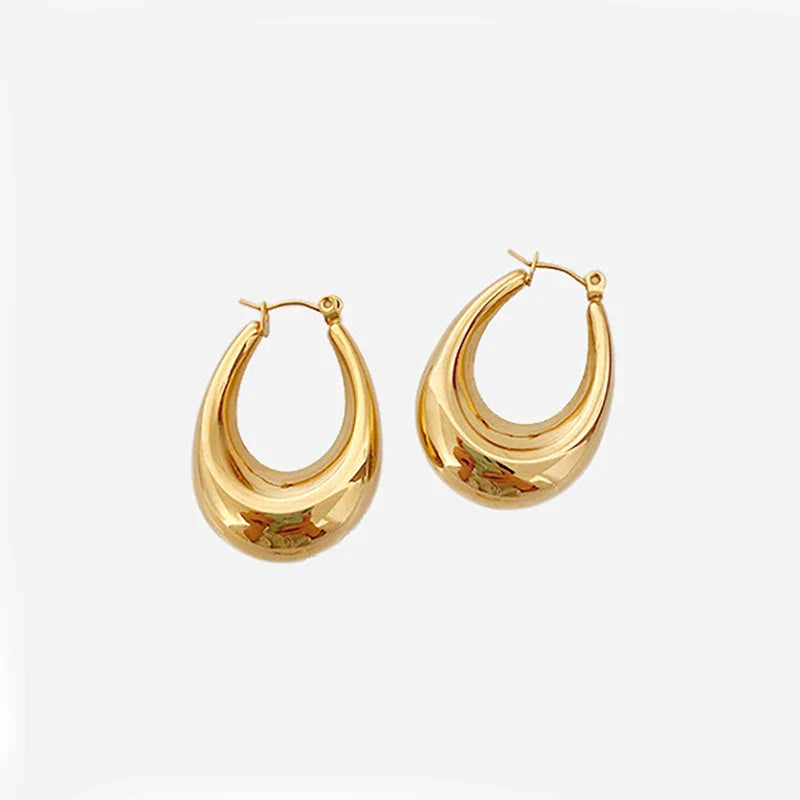 18K Gold Plated Geometric Hoop Earrings