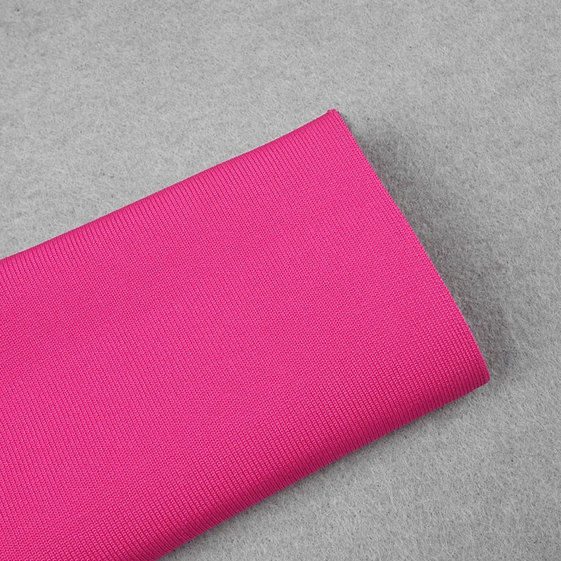 High-Quality Red Black Sparkly Backless Diamonds Tassel Rayon Bandage Dress