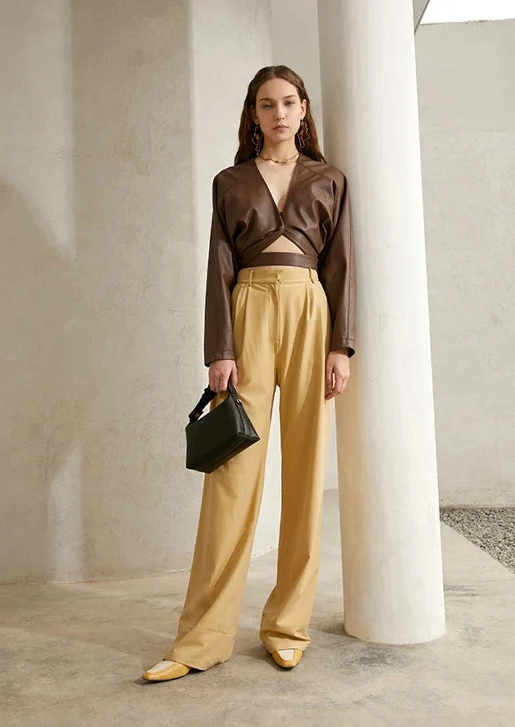 Cambri Faux Leather Ballerina Bolero Top