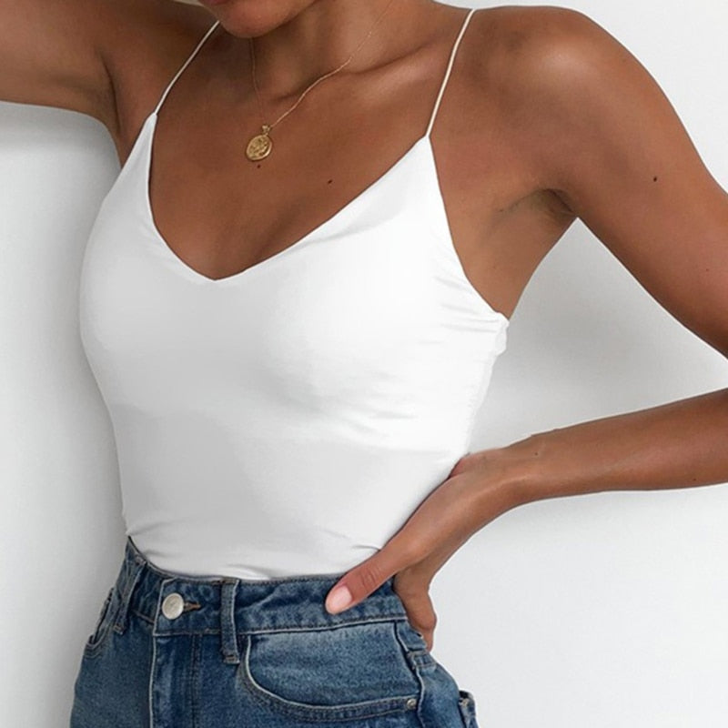 V Neck Basic Cami Top