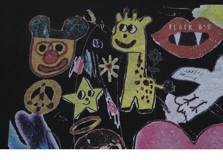 Unisex Oversized Graffiti Hip Hop T-Shirts