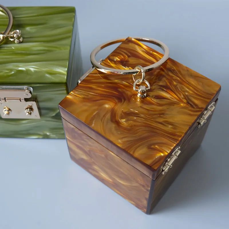 Maysen Marble Pearlescence Mini Box Tote