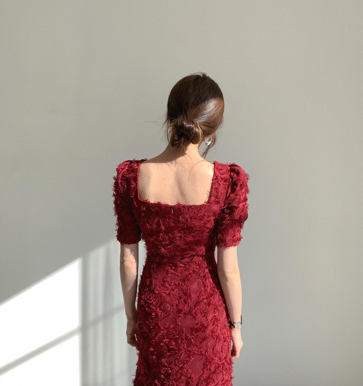 Vintage Square Collar Tassel Summer Dress