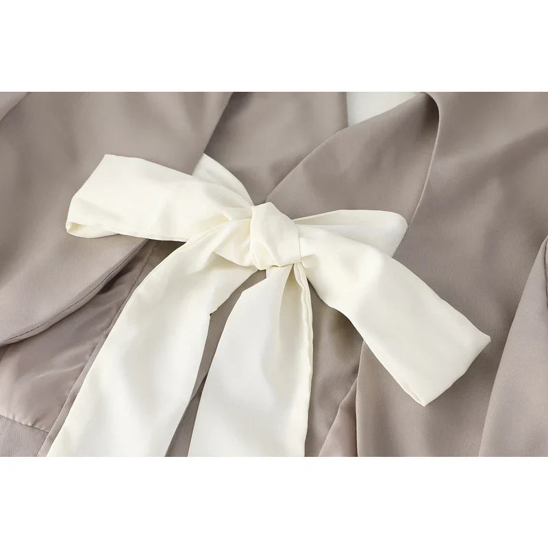 Keyla Ribbon Tie Open Back Cropped Blazer