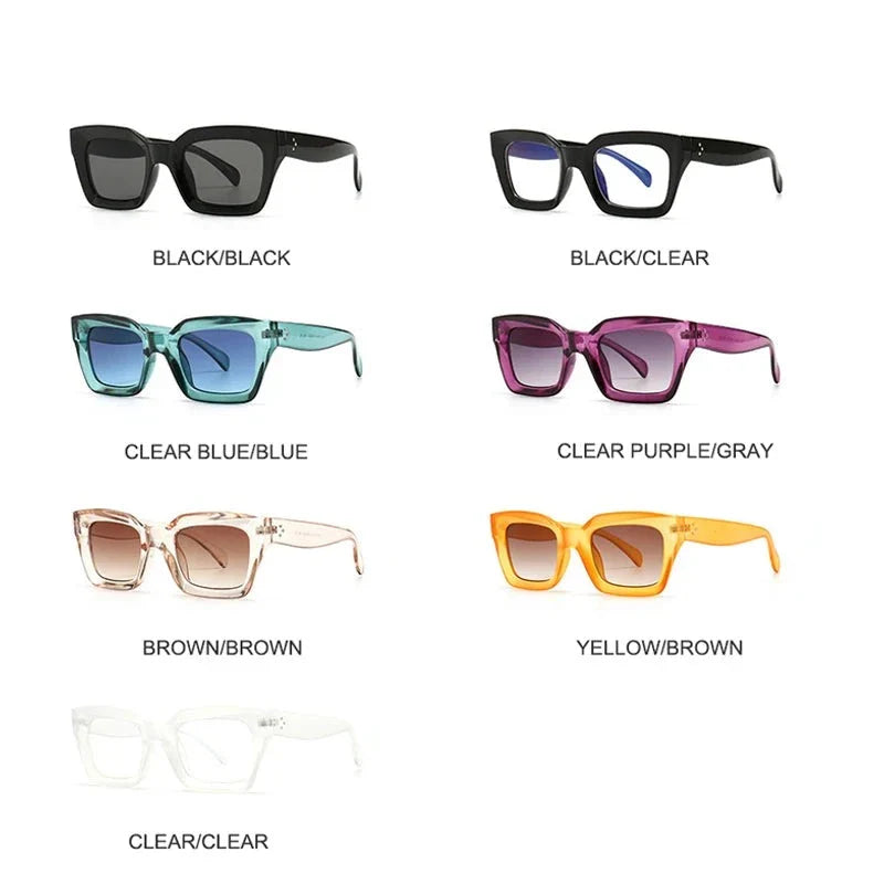 Semia Clear Color Acetate Square Sunglasses