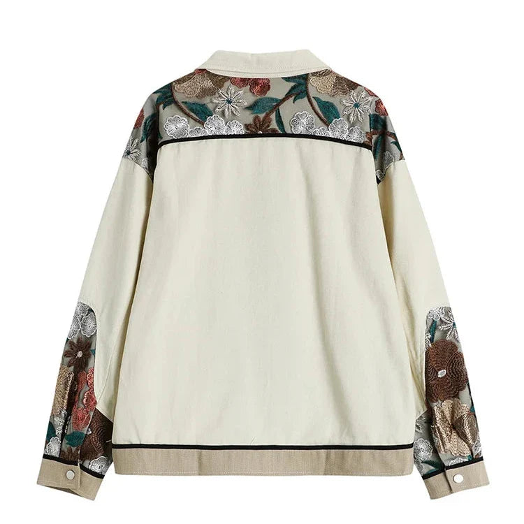 Damian Floral Embroidery Western Denim Jacket