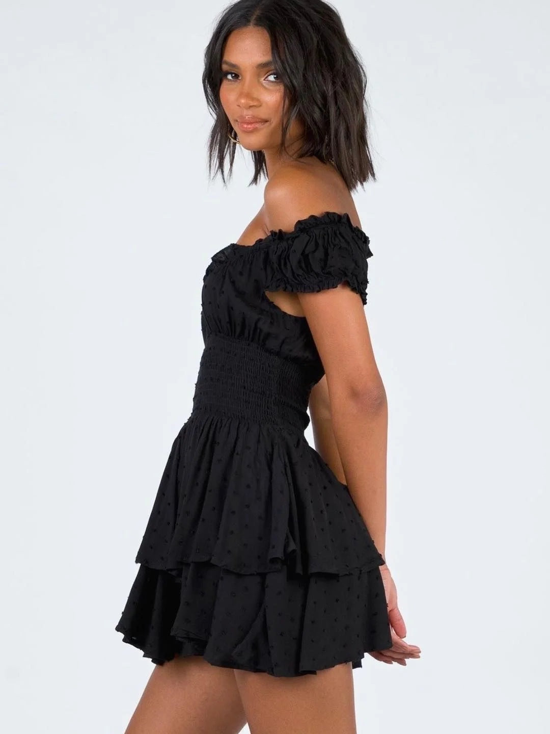 Bohemian Irregular Ruffles Mini Dress