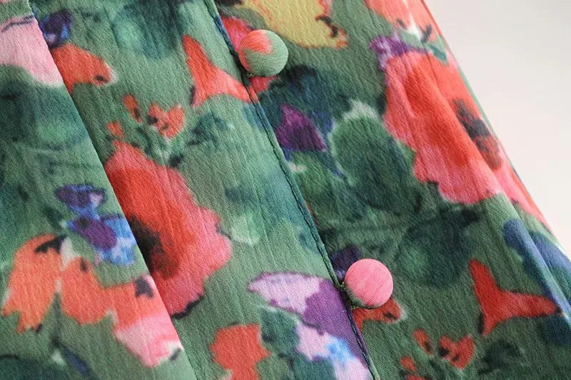 Lila Side Slit Floral Midi Skirts