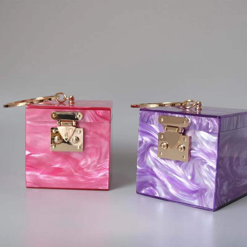 Maysen Marble Pearlescence Mini Box Tote