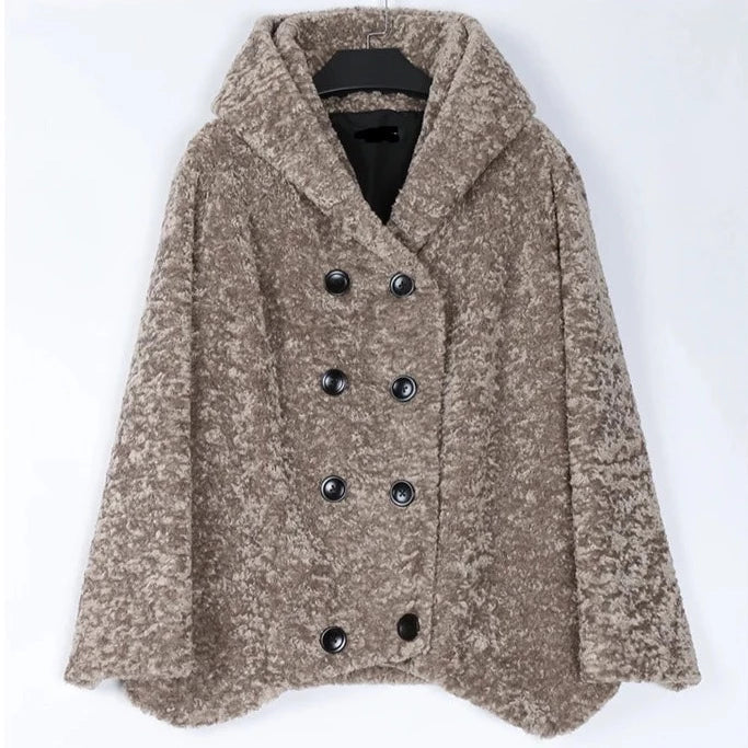 Nil Soft Curly Faux Fur Hooded Jacket
