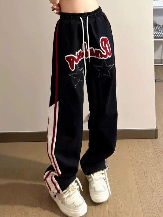 Vintage Star Baggy Y2K Retro Striped Sweatpants Pant