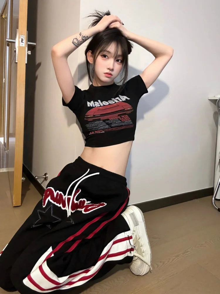 Vintage Star Baggy Y2K Retro Striped Sweatpants Pant