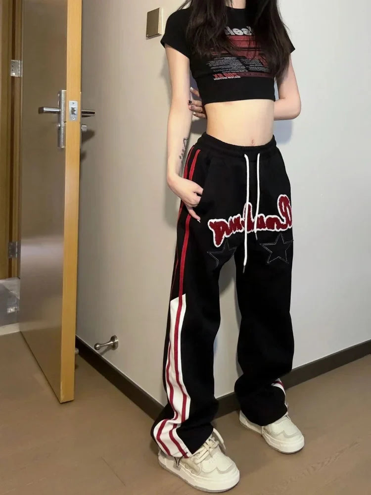 Vintage Star Baggy Y2K Retro Striped Sweatpants Pant