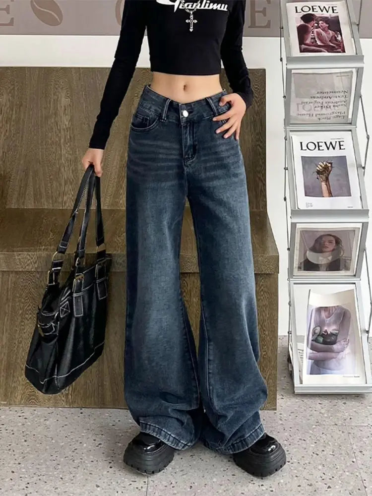 Baggy Korean Style Distressed Wide Leg Denim Harajuku Pant