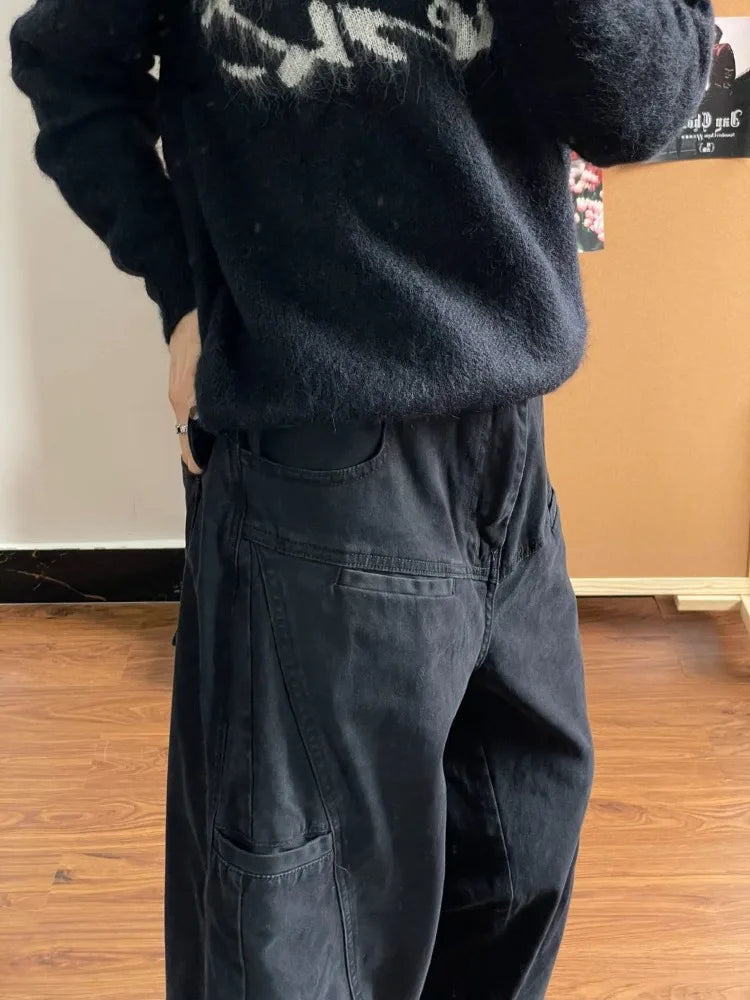 Black Cargo Japanese Streetwear Oversize Grunge Pant