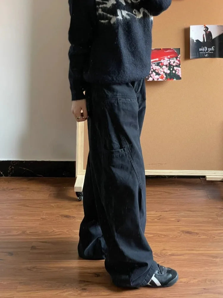 Black Cargo Japanese Streetwear Oversize Grunge Pant