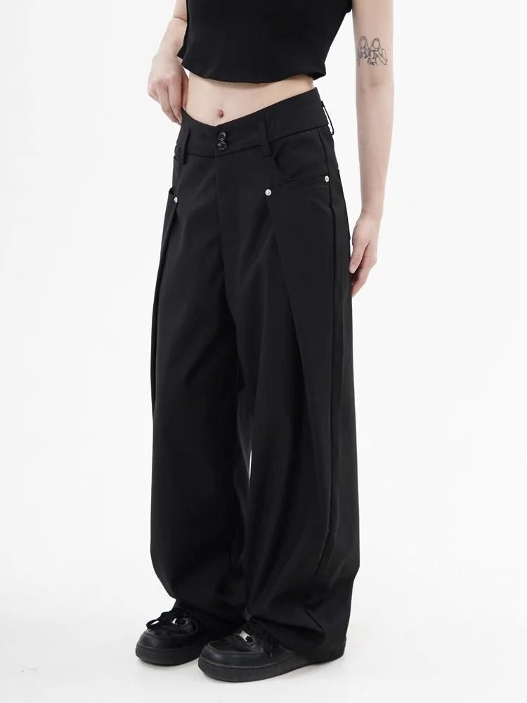 Y2K Cyber Punk Black Cargo Gothic Streetwear Oversize Wide Leg Vintage Pant