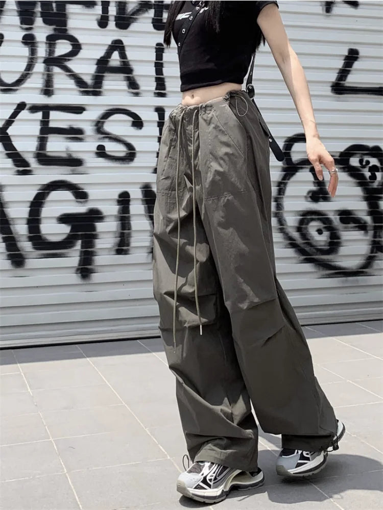 Y2K Vintage Cargo American Retro Baggy Sweatpants Oversized Kpop Hippie Pant