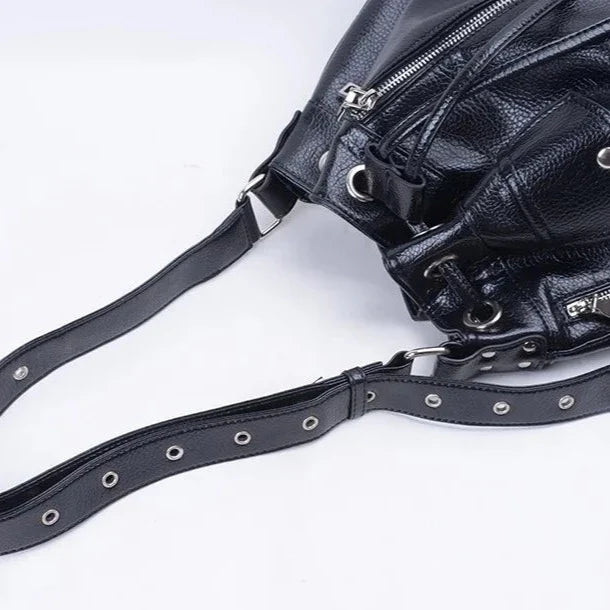 Callie BIker's Jacket Shape Punk Shoulder Bucket Bag