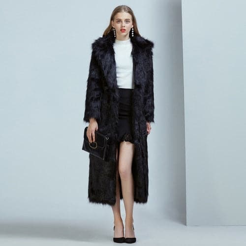 High Street Luxury Long Faux Fur Coat