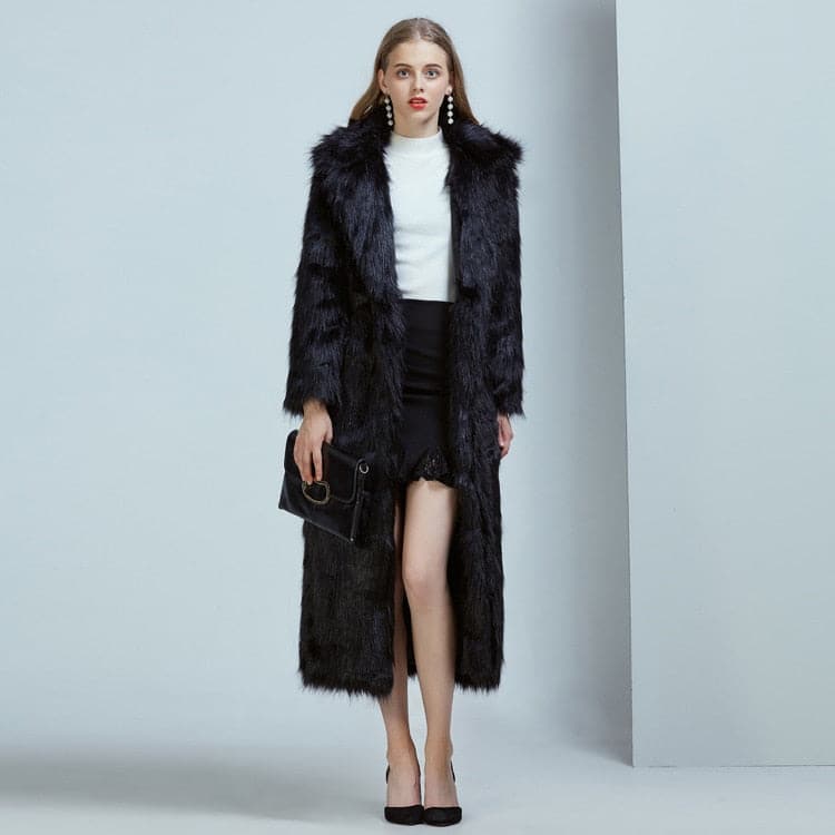 High Street Luxury Long Faux Fur Coat