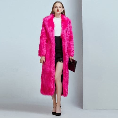 High Street Luxury Long Faux Fur Coat