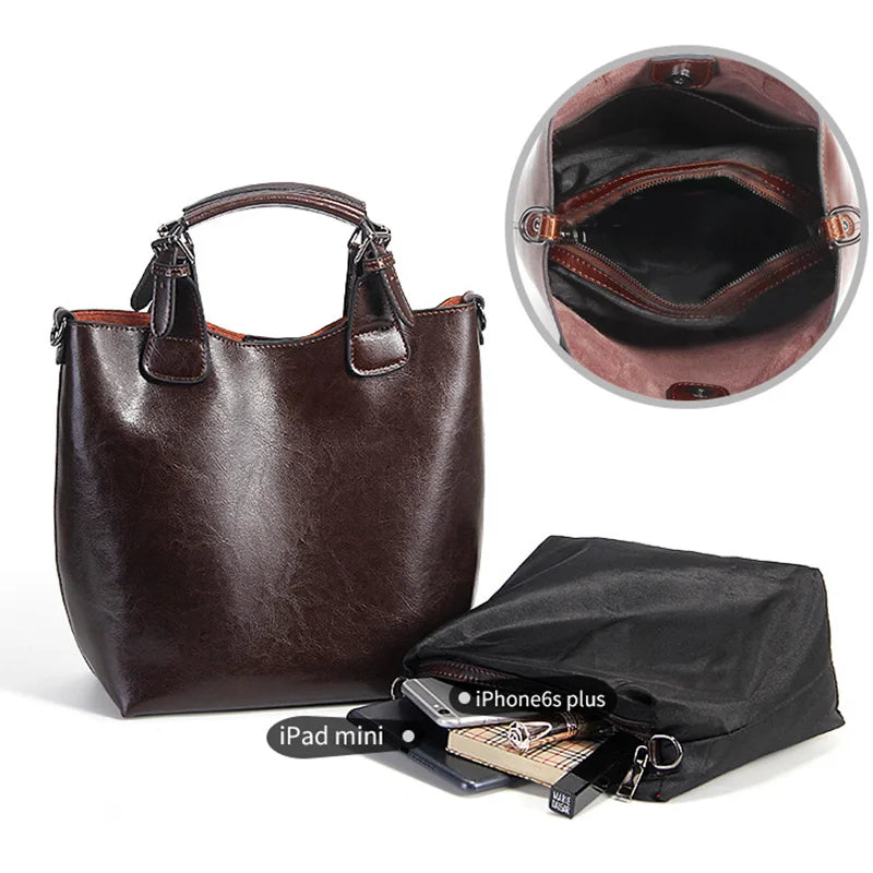 Amada Vintage Oil Finish Leather Tote
