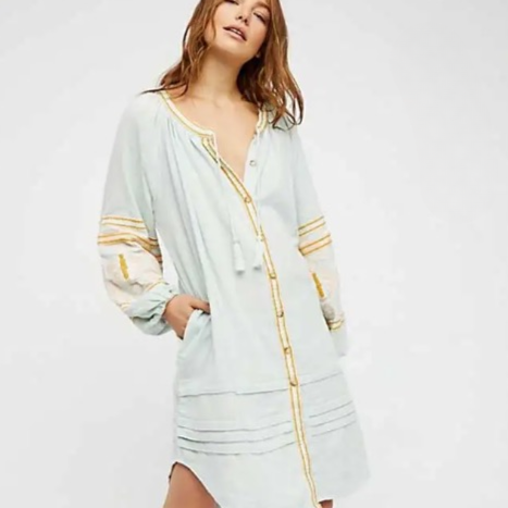 Petra Boho Embroidery Midi Folk Dress