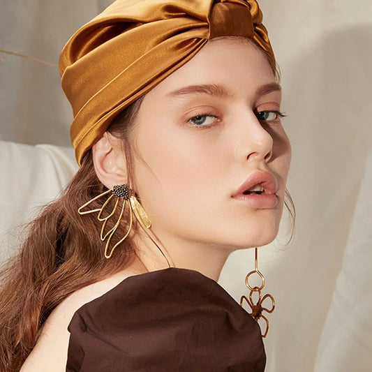 Owen Asymmetric Flower Drop Earrings