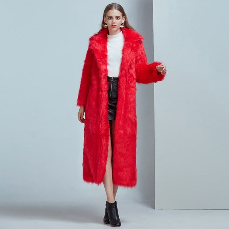 High Street Luxury Long Faux Fur Coat