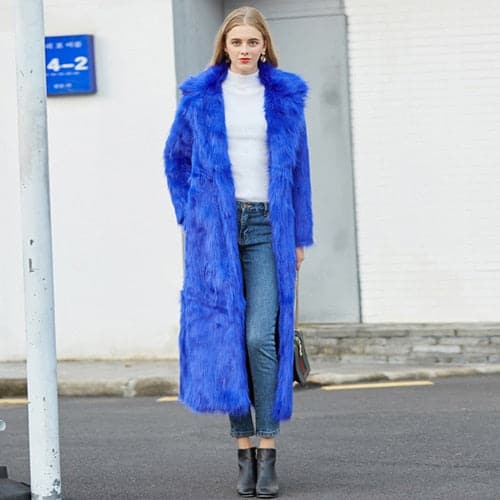 High Street Luxury Long Faux Fur Coat