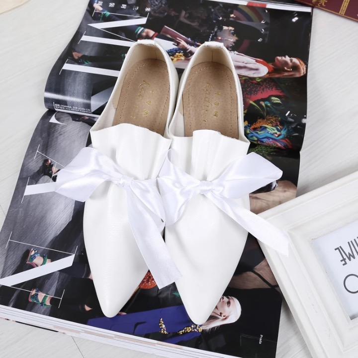 Toledo Ruffle Bow Tie Moccasin Loafers